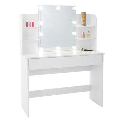 ML-DESIGN TOALETNÍ STOLEK s LED osvětlením 108x40x140 cm bílý z MDF