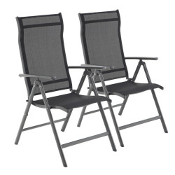 Modante SADA ZAHRADNÍ SKLÁDACÍ KŘESLA kov, textil