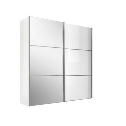 Moderano ŠATNÍ SKŘÍŇ SE ZRCADLEM, bílá, 188/222/68 cm