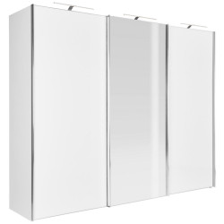 Moderano ŠATNÍ SKŘÍŇ SE ZRCADLEM, bílá, 250/222/68 cm