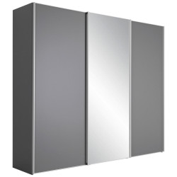 Moderano ŠATNÍ SKŘÍŇ SE ZRCADLEM, tmavě šedá, 280/240/68 cm