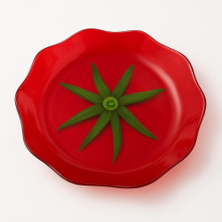 Mondex SERVÍROVACÍ TALÍŘ, sklo, červená