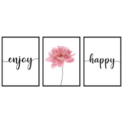 Monee TIŠTĚNÉ OBRAZY NA PLÁTNĚ, text, zátiší, květiny, 30/40 cm