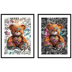 Monee TIŠTĚNÉ OBRAZY NA PLÁTNĚ, zvířata, text, děti, 30/40 cm