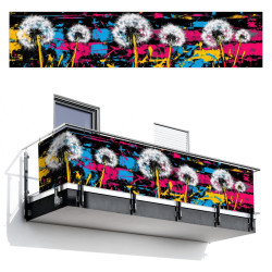 MuchoWow BALKONOVÁ ZÁSTĚNA Street art - Barevné - Nástěnné 500x110 cm