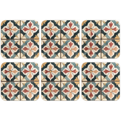 MuchoWow SADA 6 PODTÁCKŮ POD SKLENIČKY Dekorace - Dlaždice - Španělština - Vintage 10x10 cm