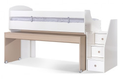 Multifunkční postel i s vysuvným stolem andy - béžová