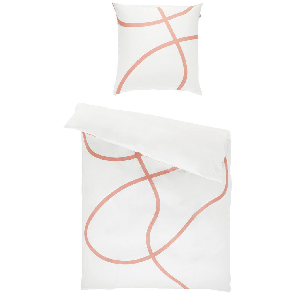 Musterring OBOUSTRANNÉ POVLEČENÍ, satén, krémová, bílá, terracotta, 135/200 cm
