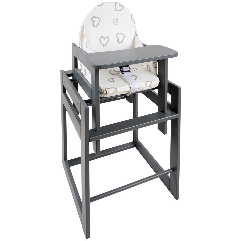 My Baby Lou KOMBINOVANÁ VYSOKÁ ŽIDLE, buk, šedá