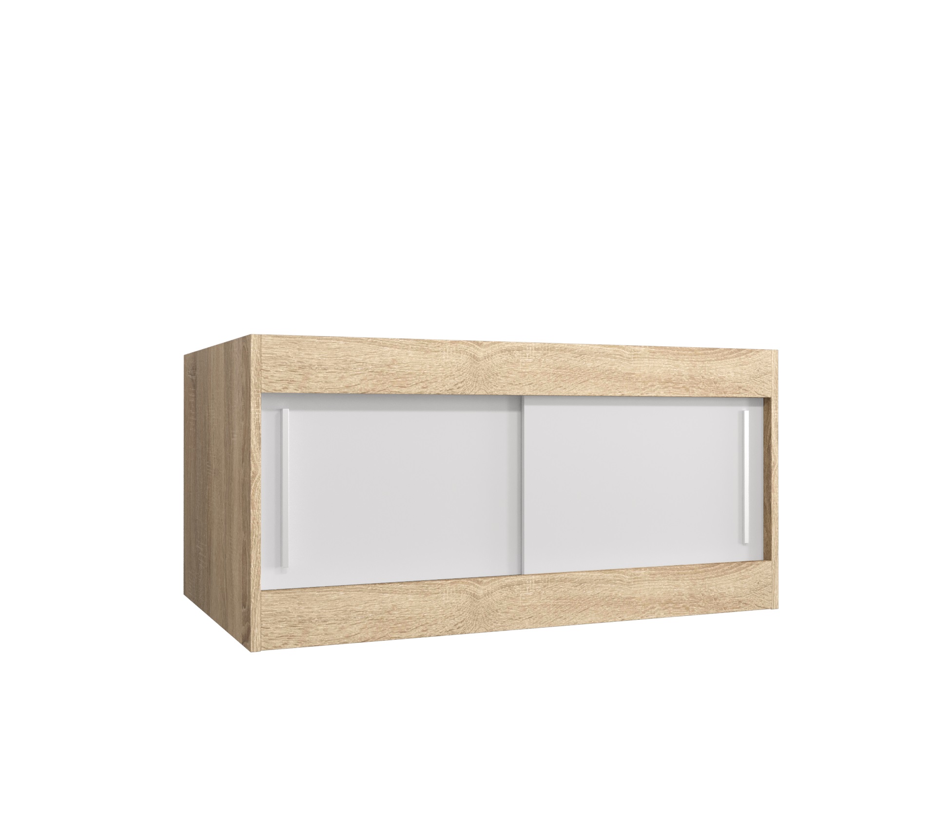 Nástavec na skříň Abi Barva korpusu: Dub Sonoma, Rozměry: 100 cm, Dveře: Bílá