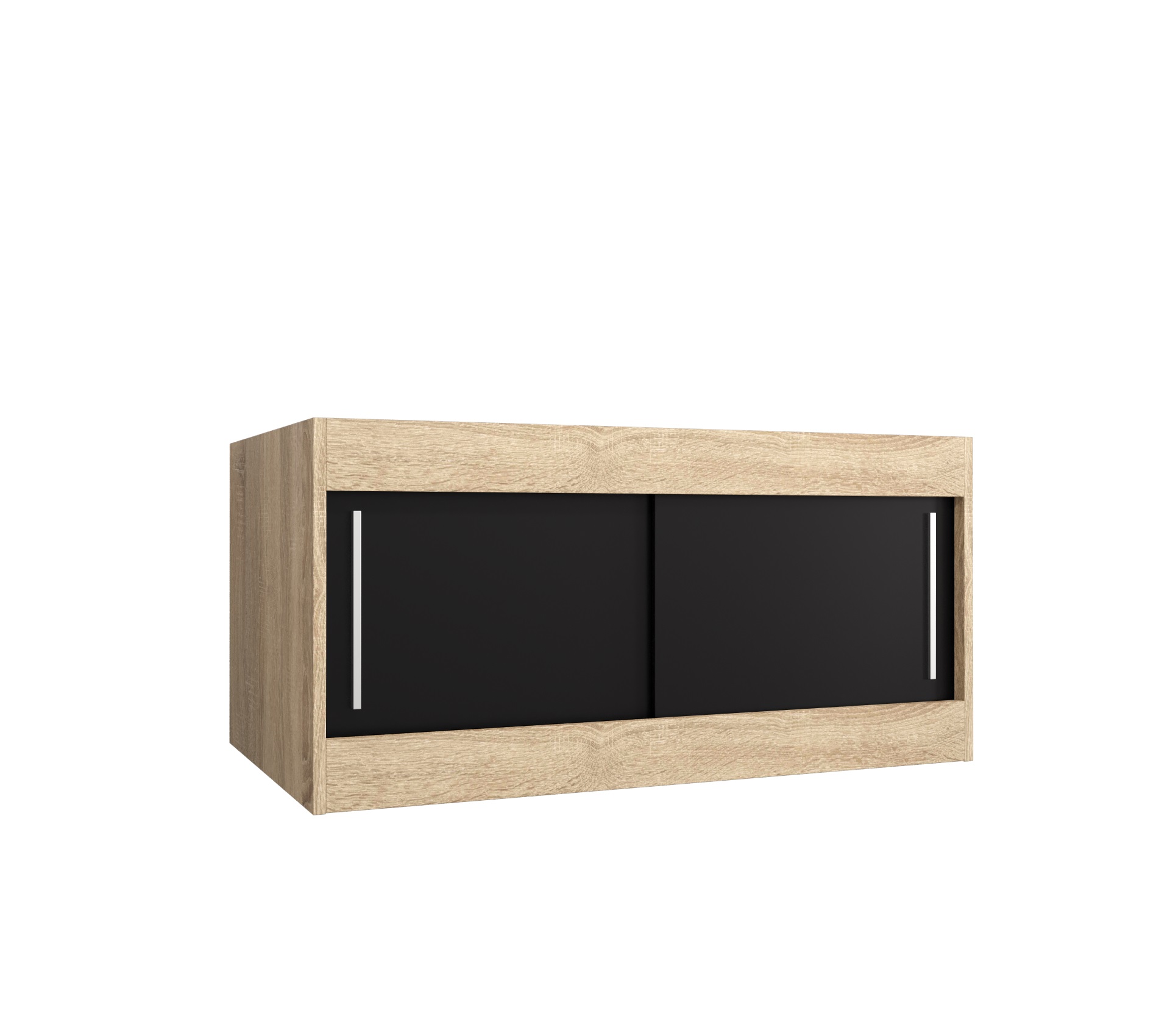 Nástavec na skříň Abi Barva korpusu: Dub Sonoma, Rozměry: 100 cm, Dveře: Černá