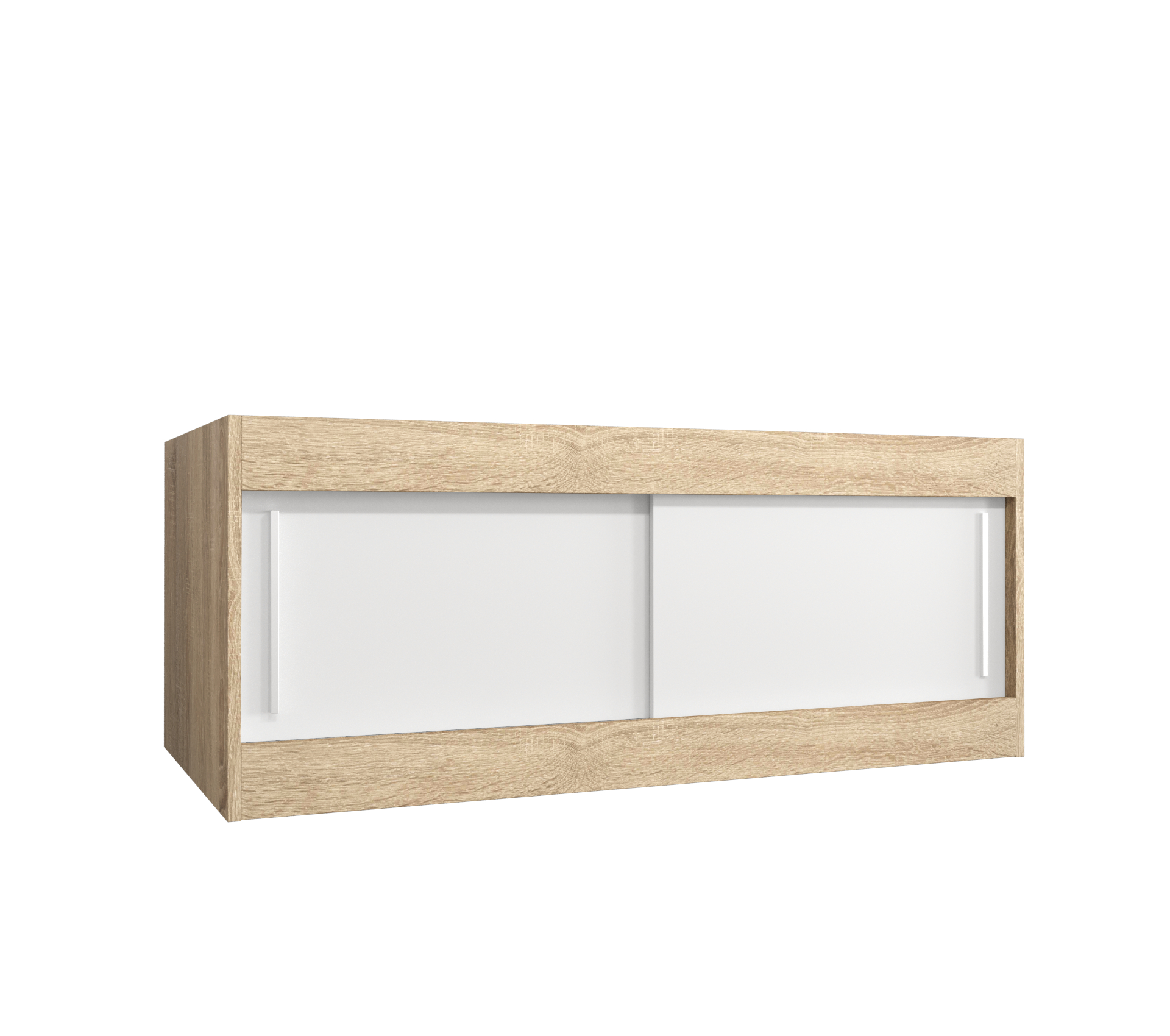 Nástavec na skříň Abi Barva korpusu: Dub Sonoma, Rozměry: 120 cm, Dveře: Bílá