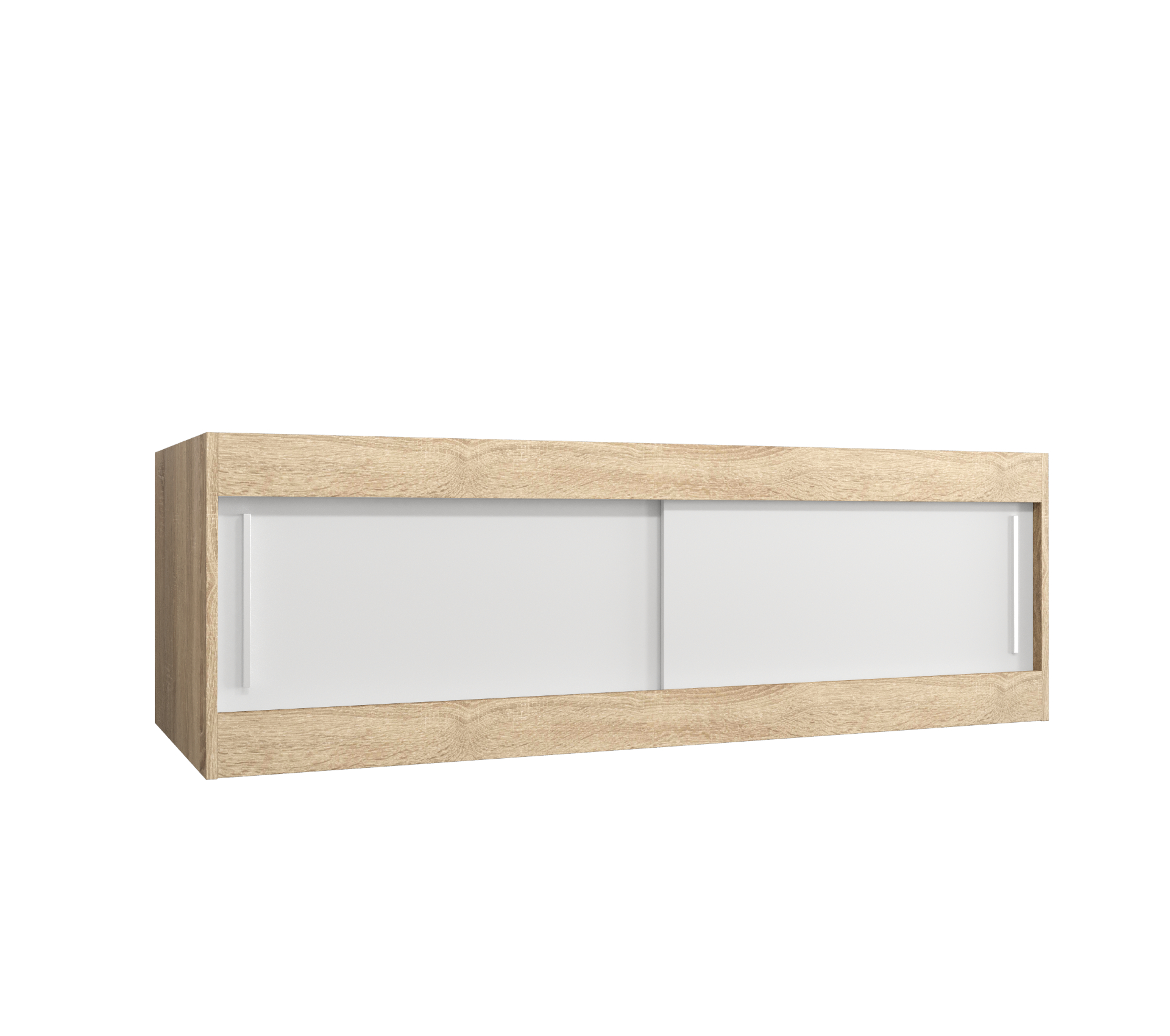 Nástavec na skříň Abi Barva korpusu: Dub Sonoma, Rozměry: 150 cm, Dveře: Bílá