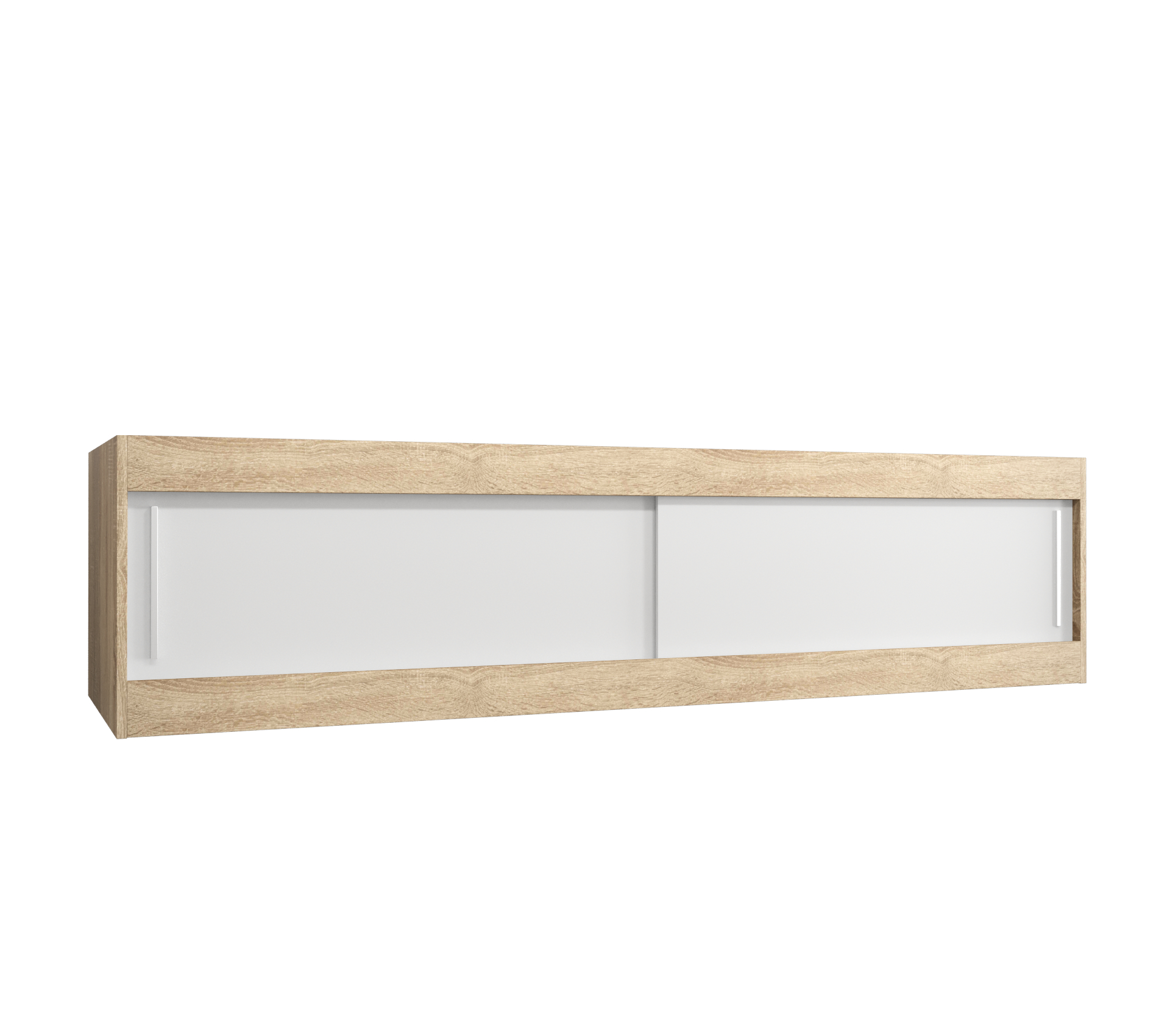Nástavec na skříň Abi Barva korpusu: Dub Sonoma, Rozměry: 200 cm, Dveře: Bílá