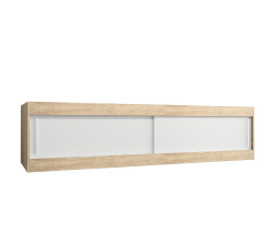 Nástavec na skříň Abi Barva korpusu: Dub Sonoma, Rozměry: 200 cm, Dveře: Bílá