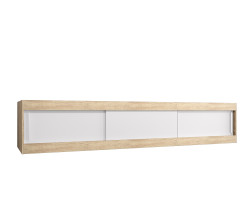 Nástavec na skříň Abi Barva korpusu: Dub Sonoma, Rozměry: 250 cm, Dveře: Bílá