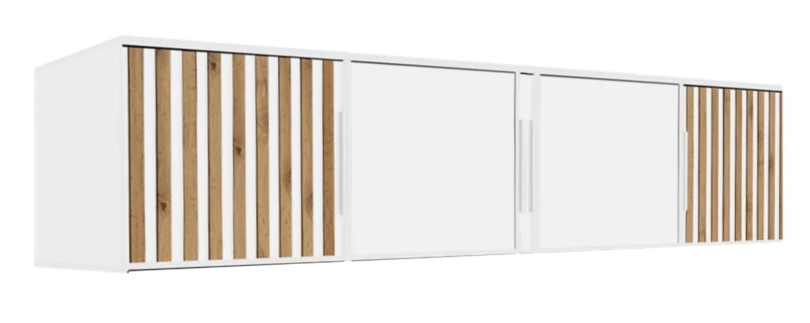 Nástavec na skříň Bali Lux D4 - Bílá / Dub wotan Barva korpusu: Bílá / Dub Wotan