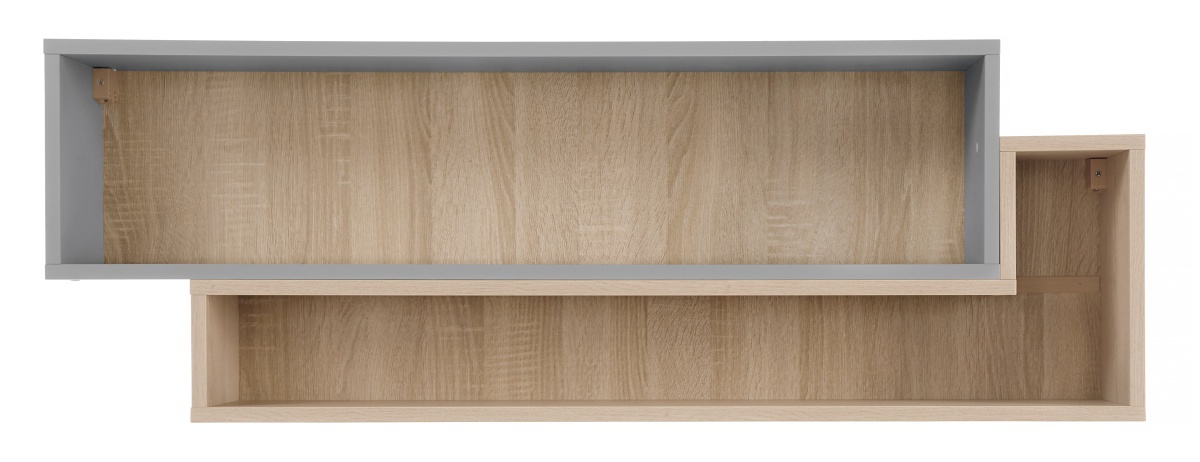 Nástěnná police baxter - šedá, dub biscuit