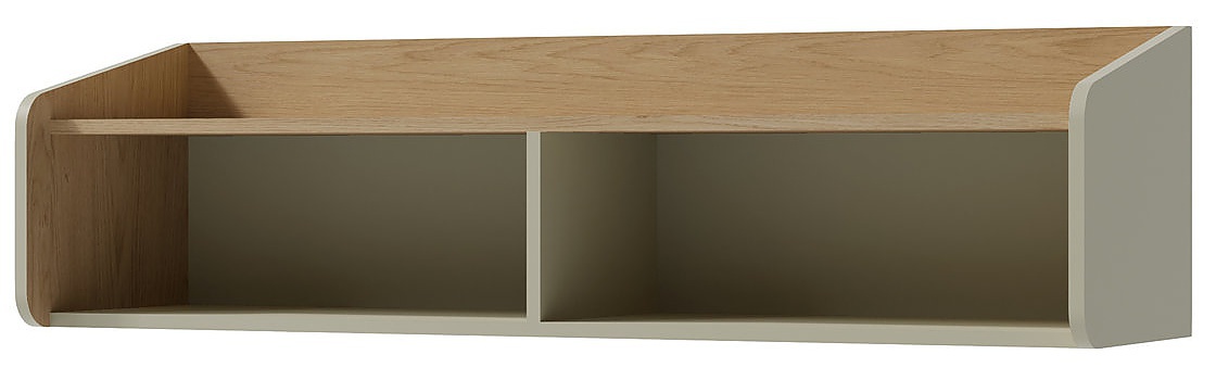 Nástěnná police rudy - zelená/dub písečný