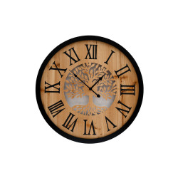 NÁSTĚNNÉ HODINY, hnědá, černá, 60 cm