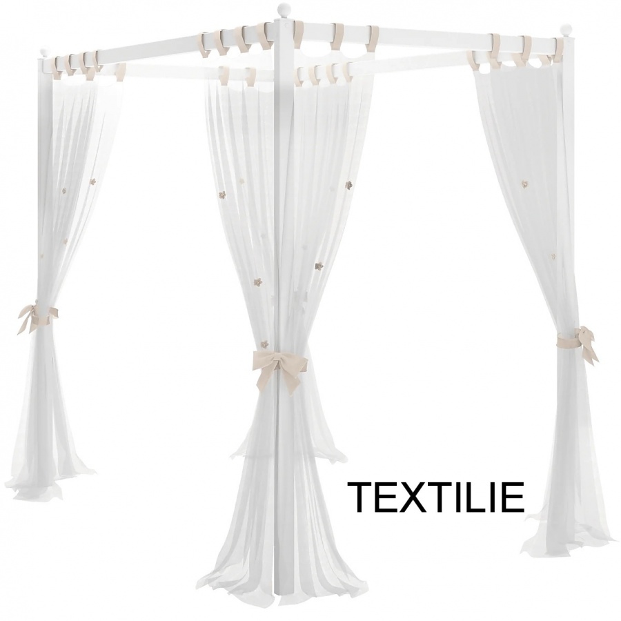 Nebesa nad postel ballerina, textilní část - bílá