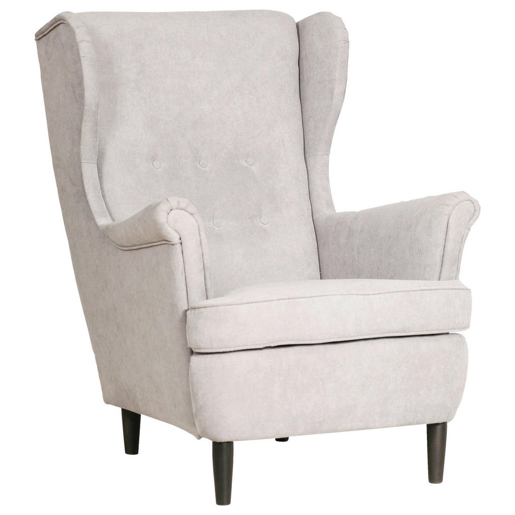 Niels Andersson KŘESLO UŠÁK, dřevo, textil, karton, kompozitní dřevo, šedá