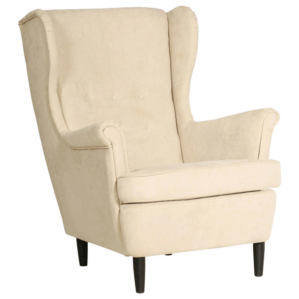 Niels Andersson KŘESLO UŠÁK, dřevo, textil, karton, kompozitní dřevo, béžová