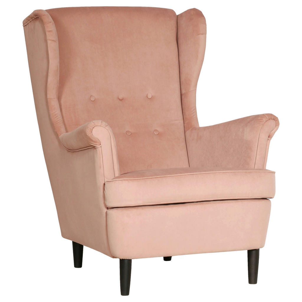 Niels Andersson KŘESLO UŠÁK, dřevo, textil, karton, kompozitní dřevo, pink