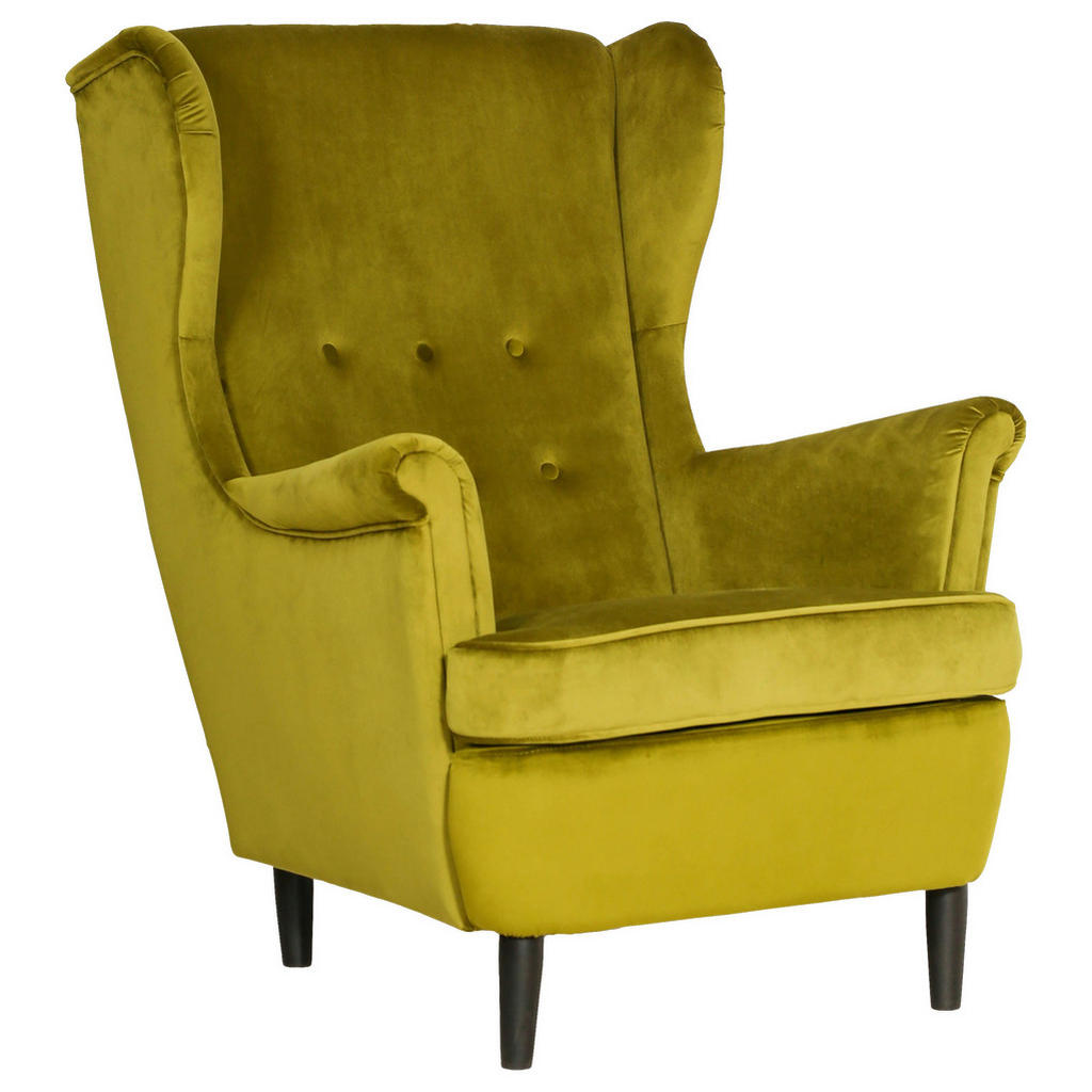 Niels Andersson KŘESLO UŠÁK, dřevo, textil, karton, kompozitní dřevo, zelená