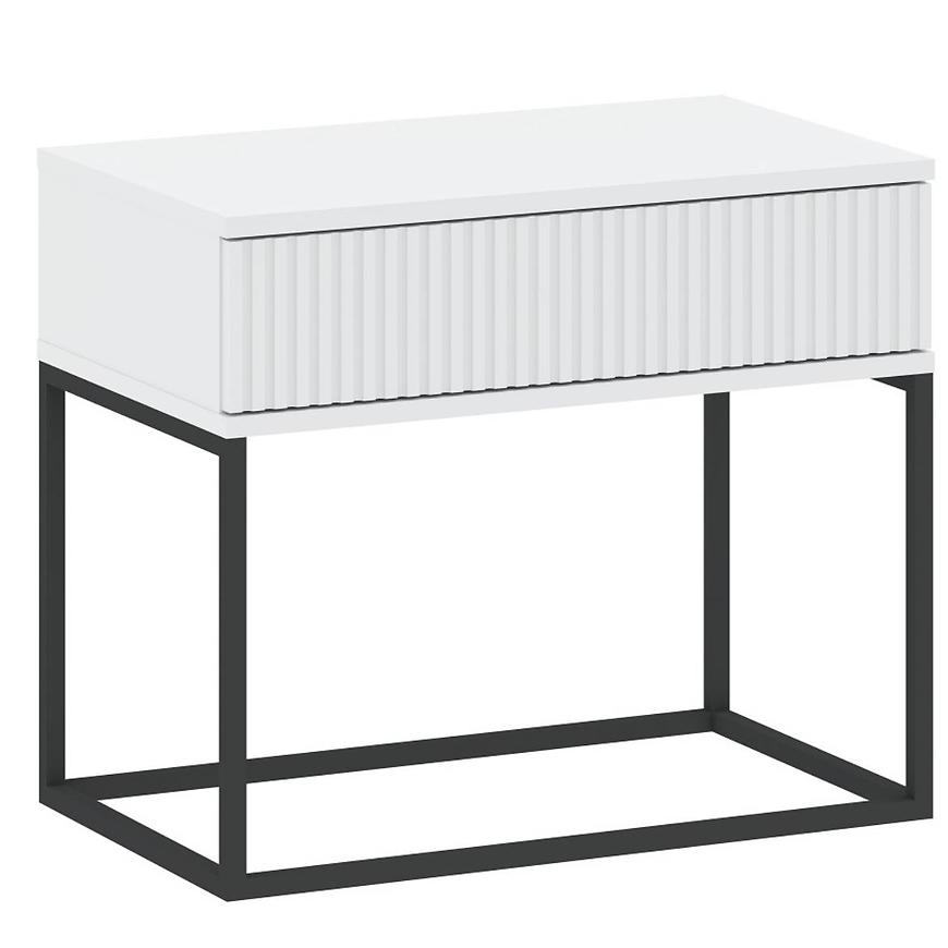 Noční stolek 1S nízký-60 bez rukojetí bílá