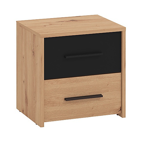 Noční stolek geralt - dub artisan/černá