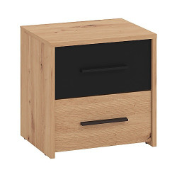 Noční stolek geralt - dub artisan/černá