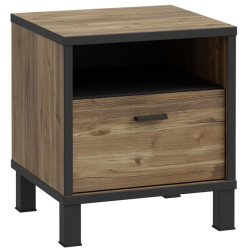 Noční stolek HYTK011 alpský smrk/černý