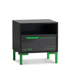 Noční stolek se zásuvkou diego - černá, zelená