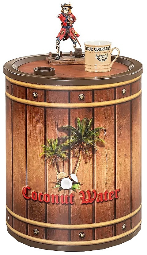 Noční stolek ve tvaru sudu jack - hnědá