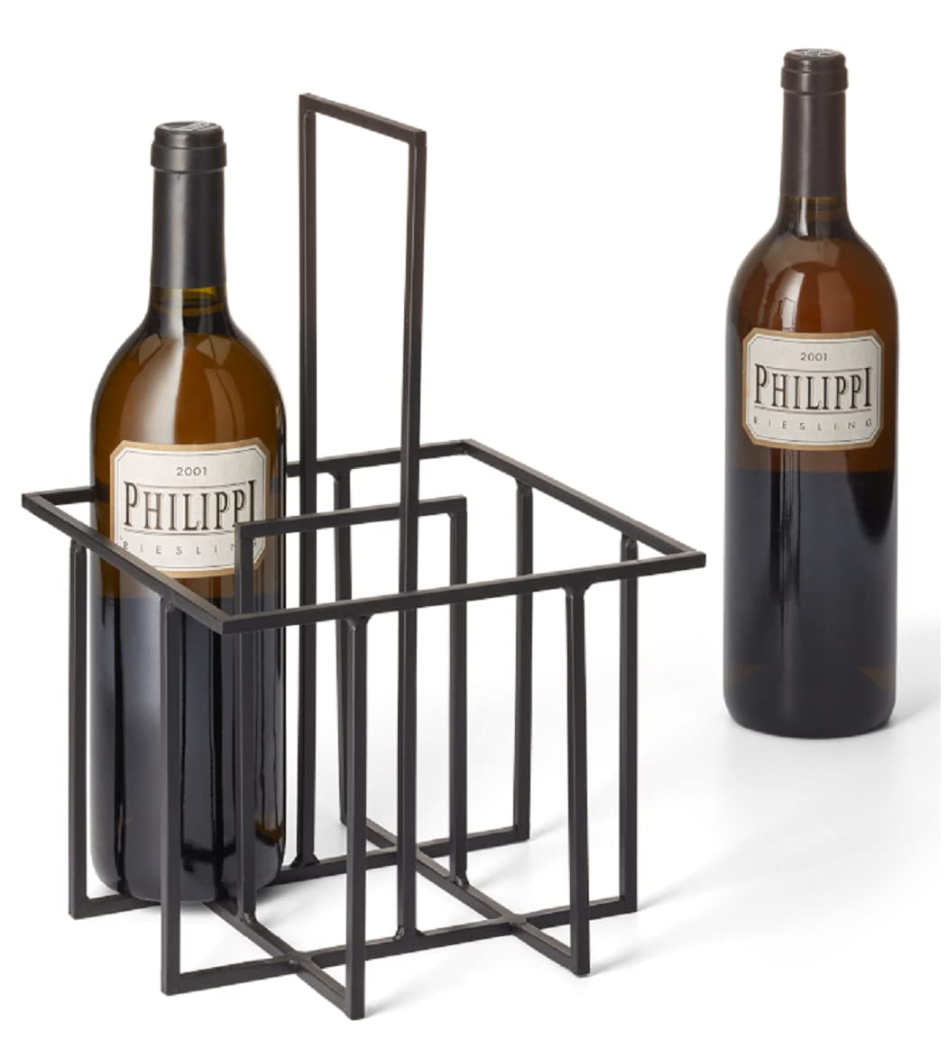 Nosič na 4 láhve Cubo, černý - Philippi