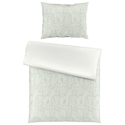 Novel POVLEČENÍ, makosatén, bílá, šalvějově zelená, 140/200 cm