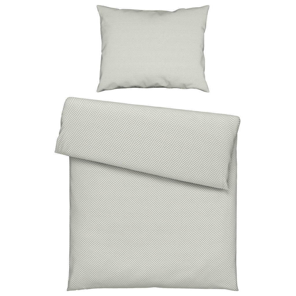 Novel POVLEČENÍ, flanel, šedá, bílá, 140/200 cm