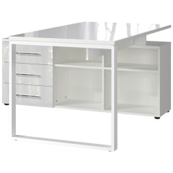 Novel ROHOVÝ PSACÍ STŮL, bílá, 160/146/76 cm