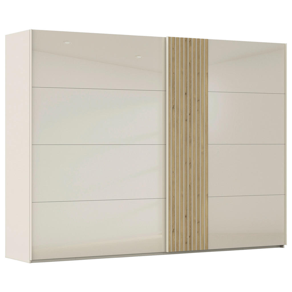 Novel SKŘÍŇ S POSOUVACÍMI DVEŘMI, barvy dubu, šampaňská, 301/223/68 cm