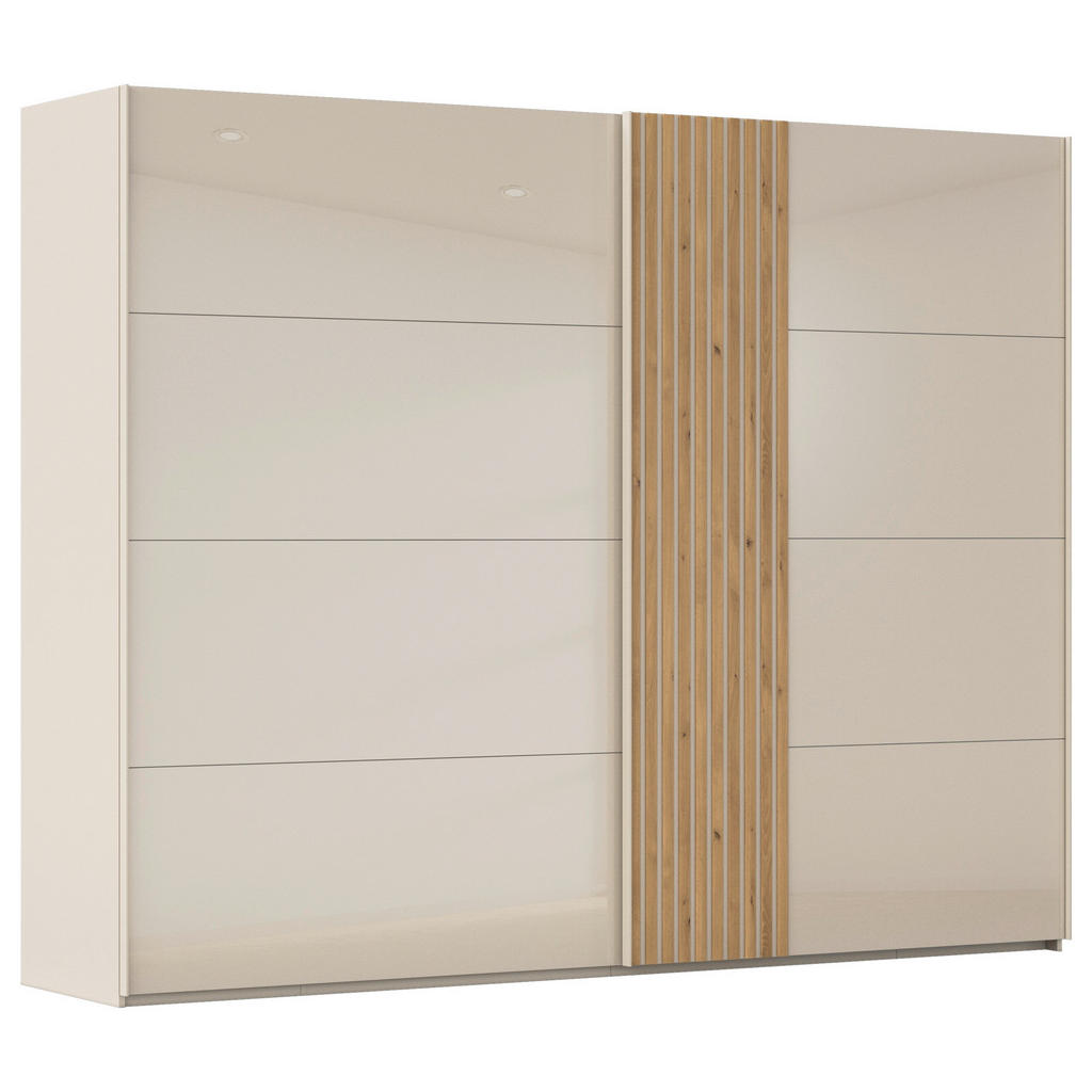 Novel SKŘÍŇ S POSOUVACÍMI DVEŘMI, barvy dubu, šampaňská, 281/223/68 cm