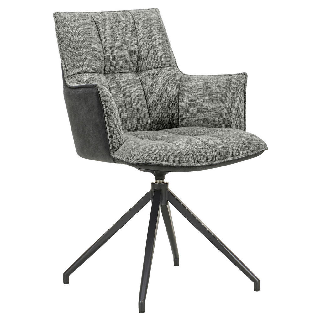 Novel ŽIDLE S PODRUČKAMI, železo, mikrovlákno, černá, světle šedá