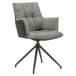 Novel ŽIDLE S PODRUČKAMI, železo, mikrovlákno, černá, světle šedá