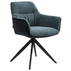 Novel ŽIDLE S PODRUČKAMI, železo, tkaná látka, modrá, černá