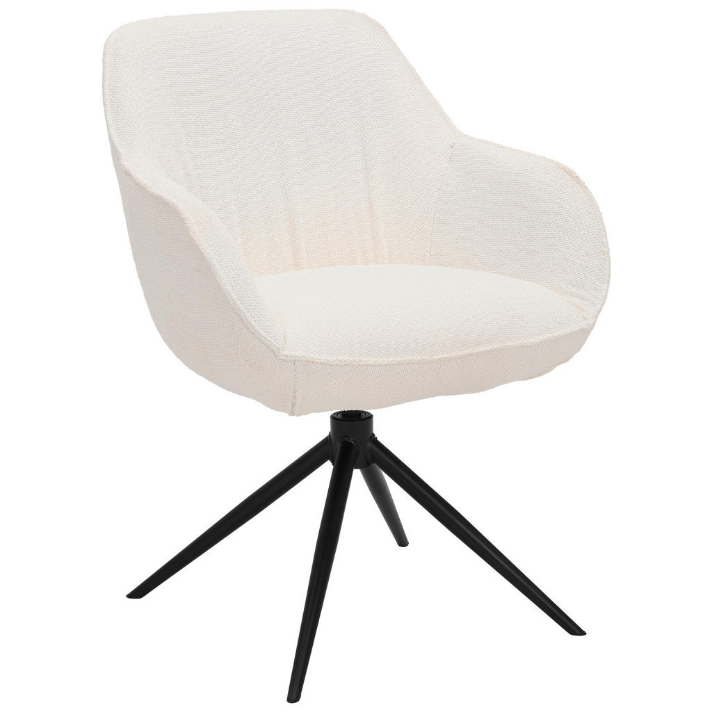 Novel ŽIDLE S PODRUČKAMI, železo, vzhled lnu, krémová