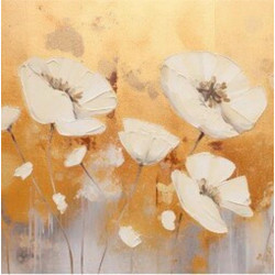 OBRAZ NA KOVU, květiny, 30/30/2 cm