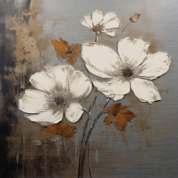 OBRAZ NA KOVU, květiny, 50/50/2 cm