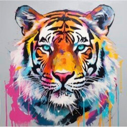 OBRAZ NA KOVU, zvířata, 50/50/2 cm