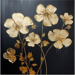 OBRAZ NA KOVU, květiny, 30/30/2 cm