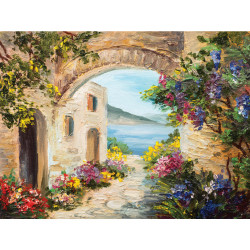 OBRAZ NA PLÁTNĚ, architektura, pláž a moře, 30/40 cm